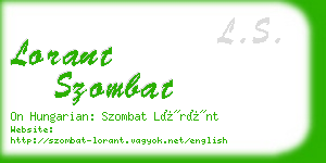 lorant szombat business card